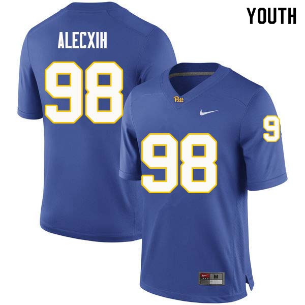 Youth #98 Chas Alecxih Pittsburgh Panthers College Football Jerseys Sale-Royal